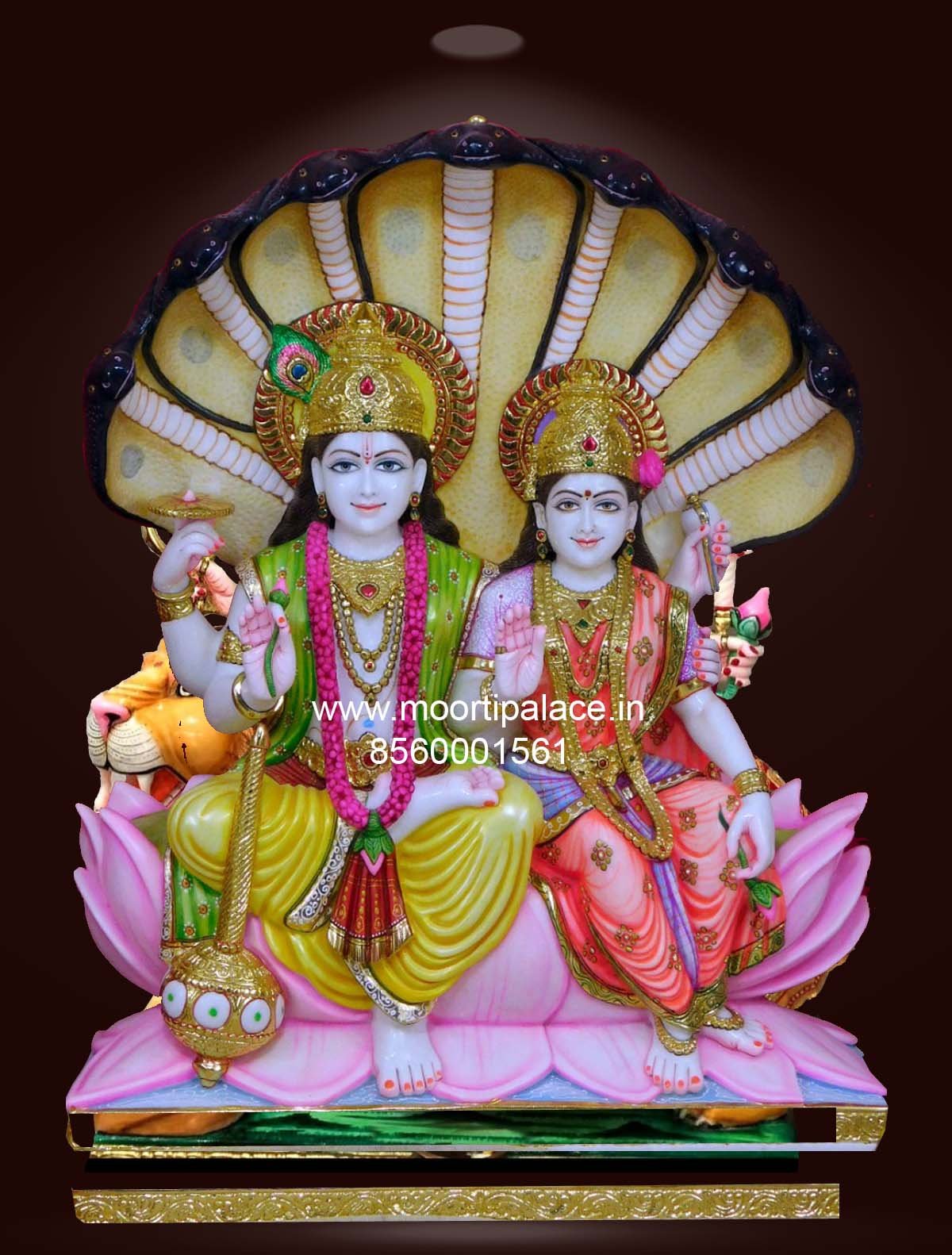 Marble Vishnu Laxmiji murti